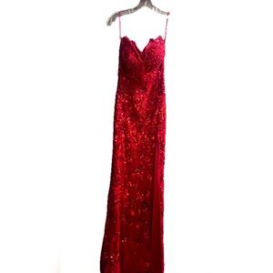 Elegant Red Prom Dress from @ Flirt Prom Boutique